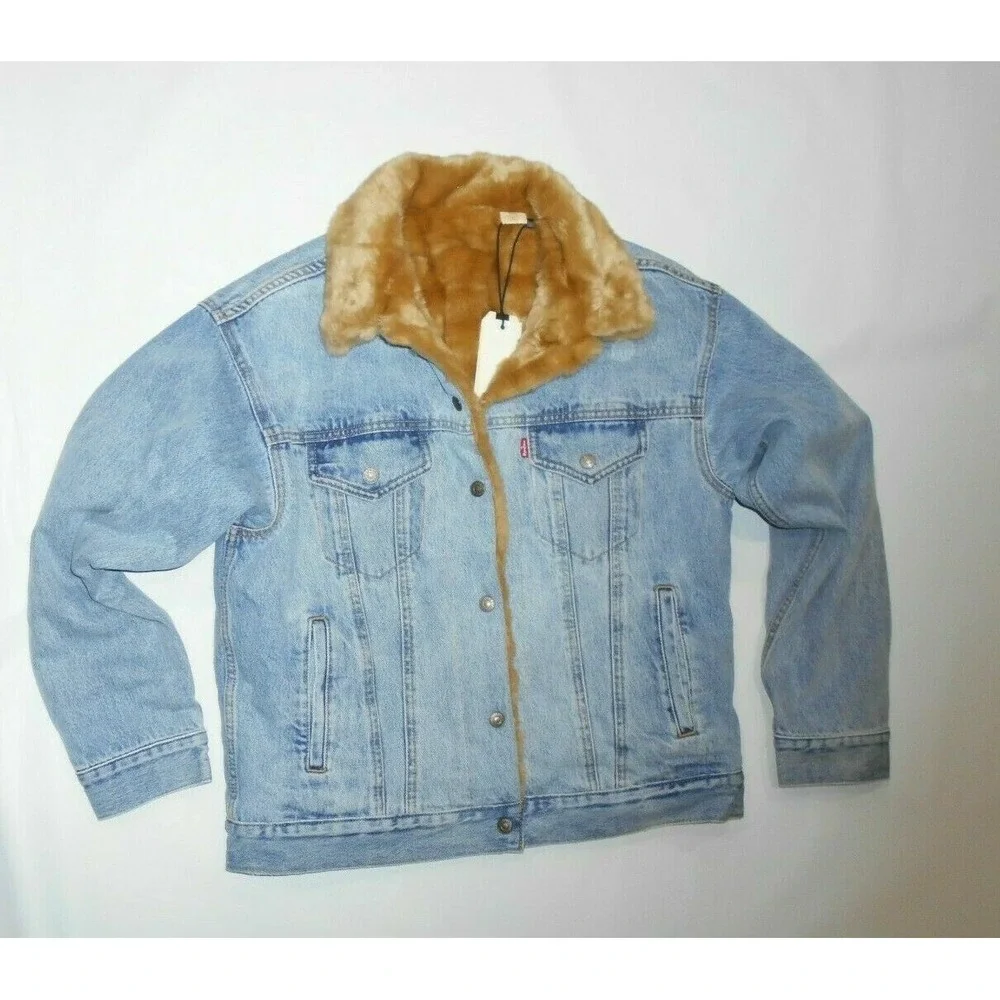 Levi's‎ women's Reversible Faux Fur & Denim Trucker Jacket size XS retail $168